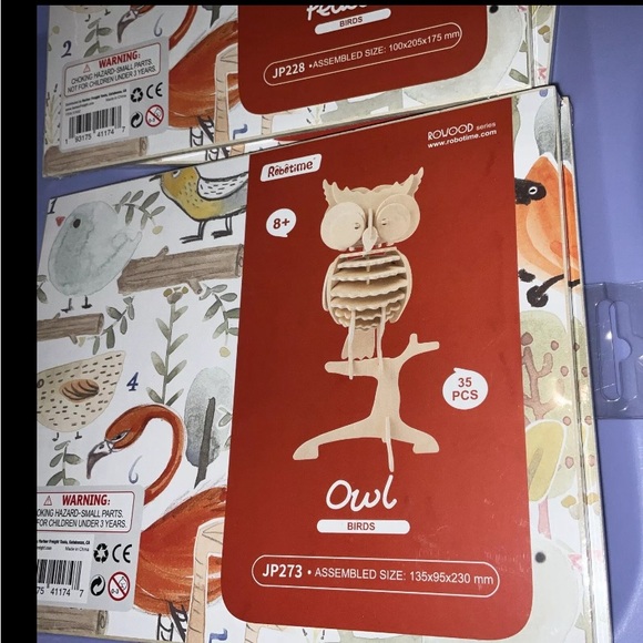 Owl and Peacock Robotime 3D Wooden Puzzles Lot of 2 Puzzles BRAND NEW Paintable - Picture 13 of 16